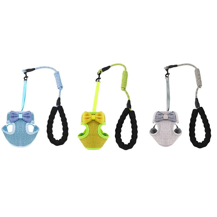 Bow Vest Type Adjustable Cat Leash(Blue)