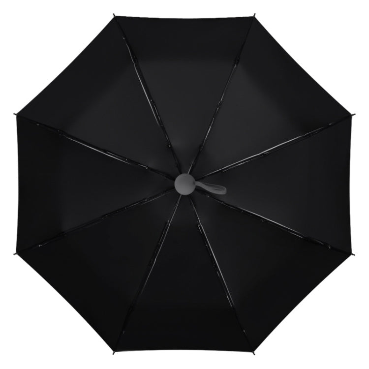 LY-0621 Five-Fold Six-bone Umbrella Simple Black Glue Sunscreen Umbrella(Haze Blue)