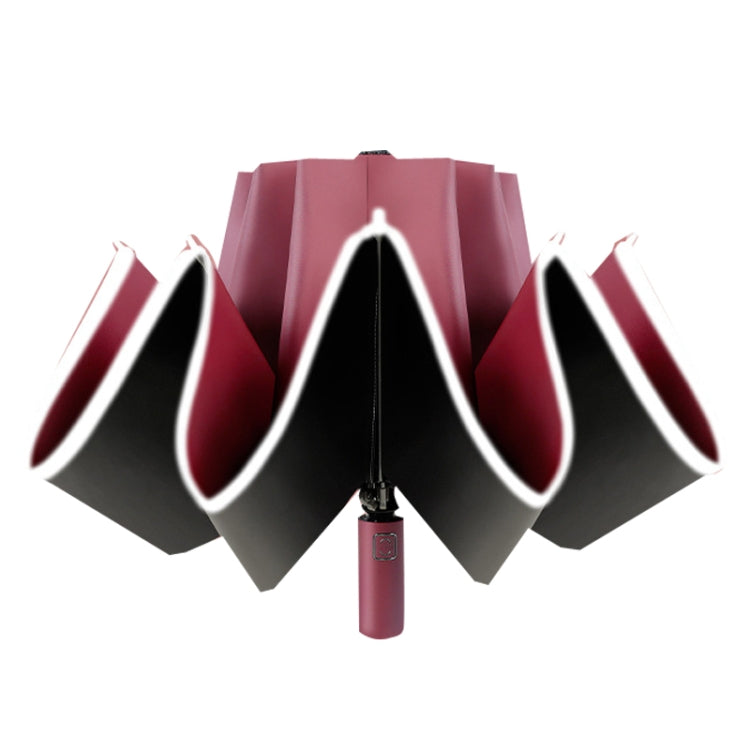 YL020 Folding Sun Umbrella Black Glue Sunscreen Anti-ultraviolet Car Special Reverse Umbrella(Ruby Red)