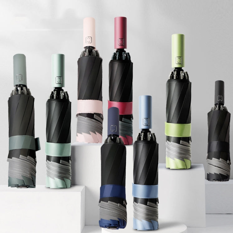 YL020 Folding Sun Umbrella Black Glue Sunscreen Anti-ultraviolet Car Special Reverse Umbrella(Mustard Green)