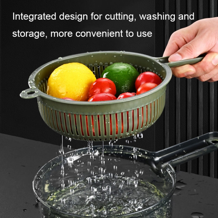6 In 1 Hand-guard Vegetable Cutter with Water Filter and Storage Function(Gray)