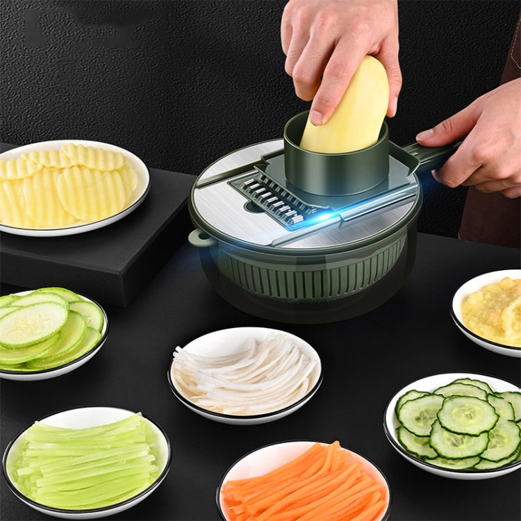 6 In 1 Hand-guard Vegetable Cutter with Water Filter and Storage Function(Gray)