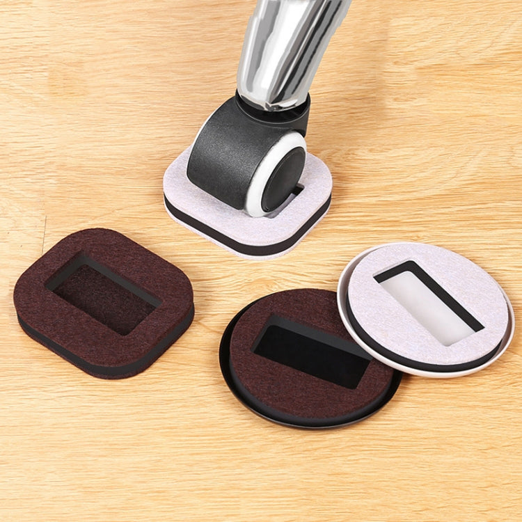 5 PCS Computer Seat Pulley Holder Chair Roller Non-slip Pad(Square Bean-colored Felt Bottom)