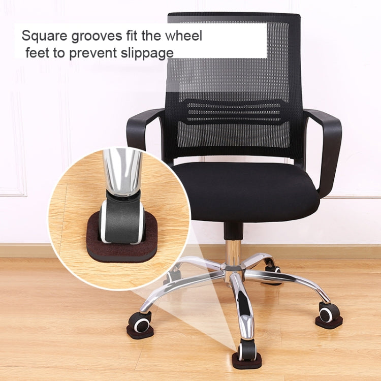 5 PCS Computer Seat Pulley Holder Chair Roller Non-slip Pad(Round Bean Color Plastic Bottom)