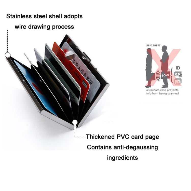 Metal Security Anti-degaussing Bank Credit Card Box(Stainless Steel)
