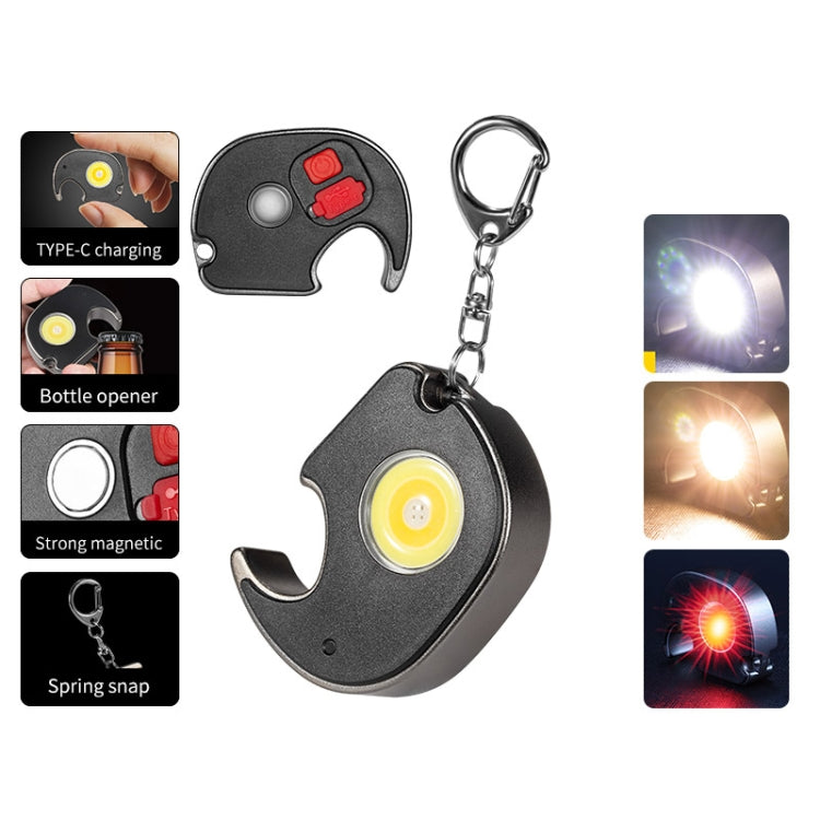 E-SMARTER W5132 Mini Keychain Strong Light Portable Flashlight, Specification: Black+Hand Rope