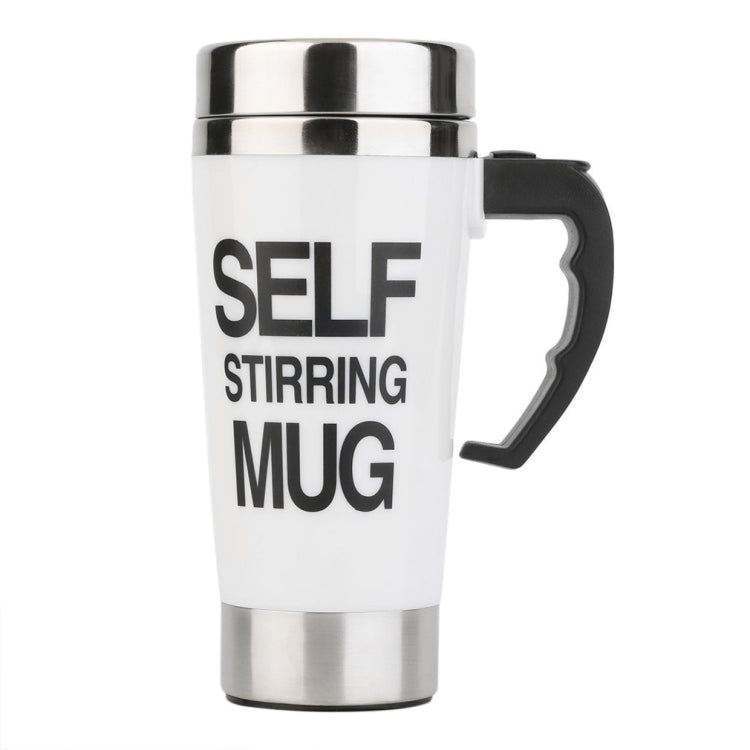 FX-589 400ml 304 Stainless Steel Automatic Stirring Coffee Cup(White)