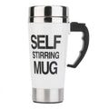 FX-589 400ml 304 Stainless Steel Automatic Stirring Coffee Cup(White)