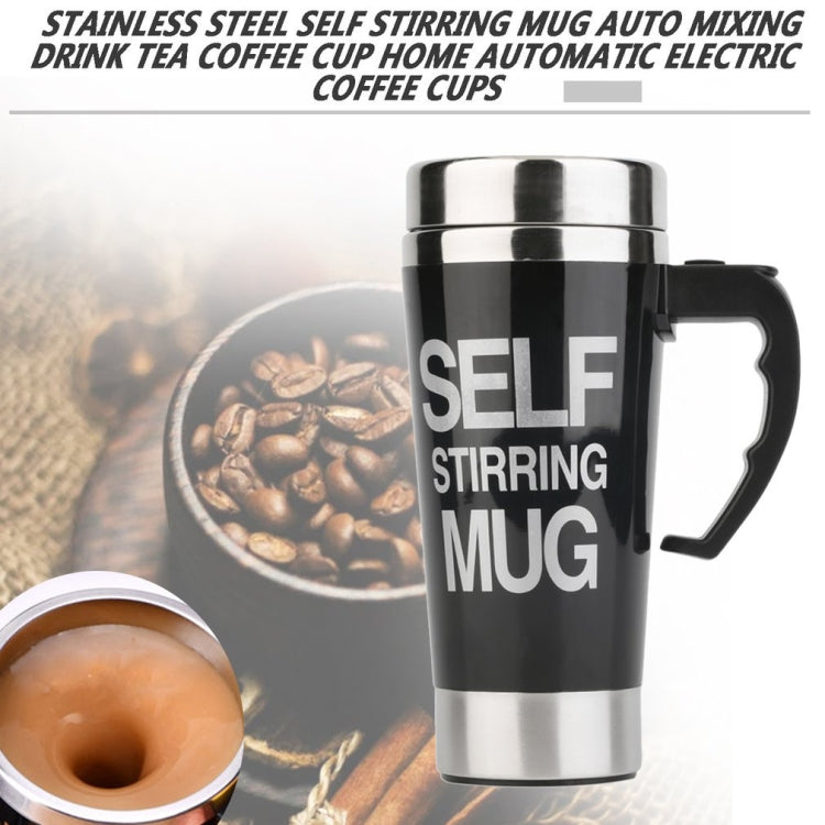 FX-589 400ml 304 Stainless Steel Automatic Stirring Coffee Cup(White)