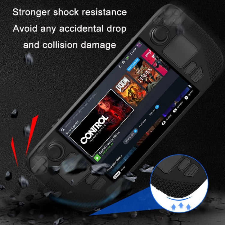 All-Inclusive Silicone Cover With Button Cap For Steam Deck(Blue)