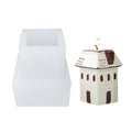 DIY Christmas Candle Aromatherapy Gypsum Silicone Mold, Shape: Snow House 3