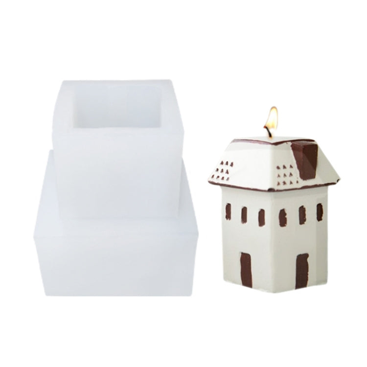 DIY Christmas Candle Aromatherapy Gypsum Silicone Mold, Shape: Snow House 3