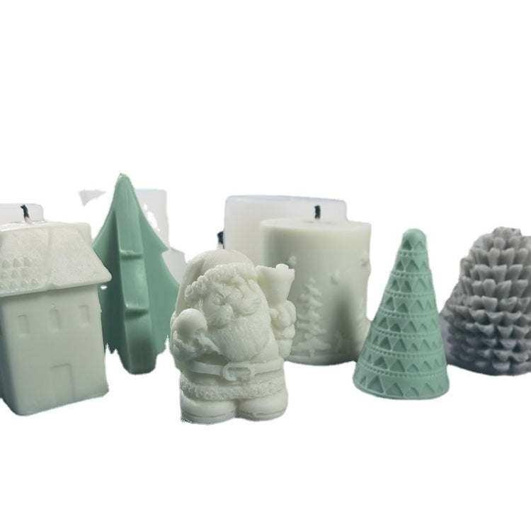 DIY Christmas Candle Aromatherapy Gypsum Silicone Mold, Shape: Single Christmas Cylinder