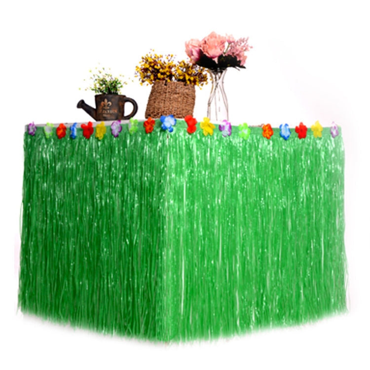 Hawaiian Table Dress Seaside Party Festive Bazaar Table Decorations, Size: 276x30cm(Dark Green)