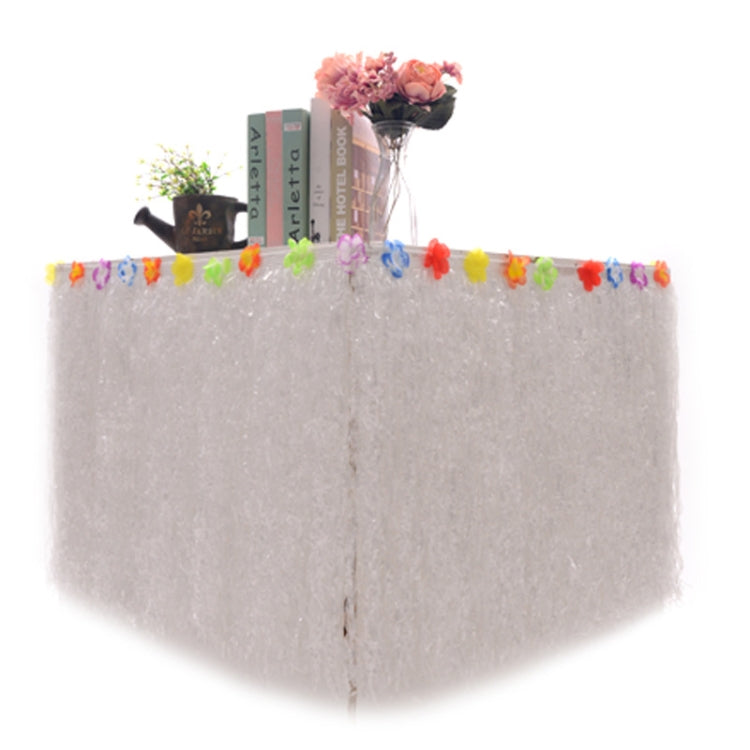 Hawaiian Table Dress Seaside Party Festive Bazaar Table Decorations, Size: 276x30cm(White)