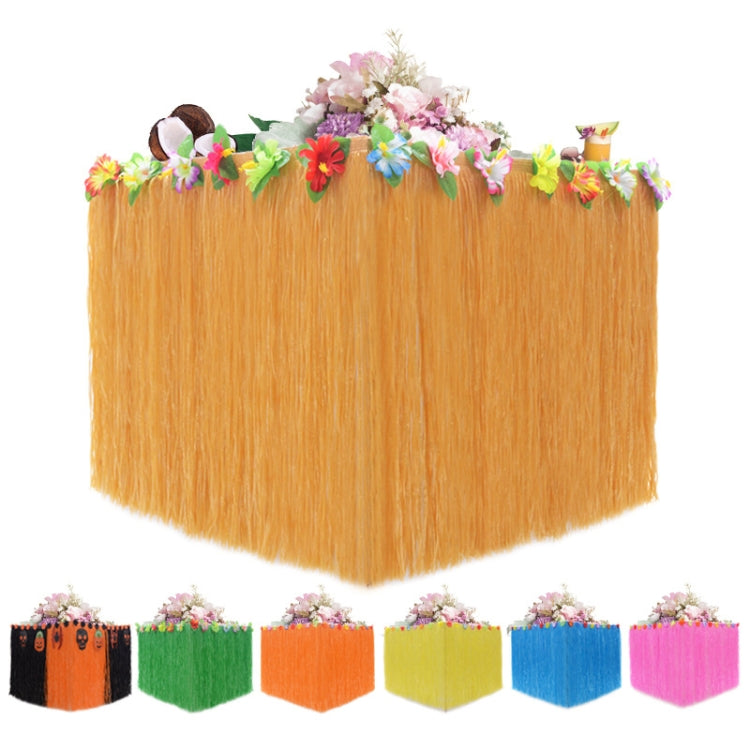 Hawaiian Table Dress Seaside Party Festive Bazaar Table Decorations, Size: 276x75cm(Orange)