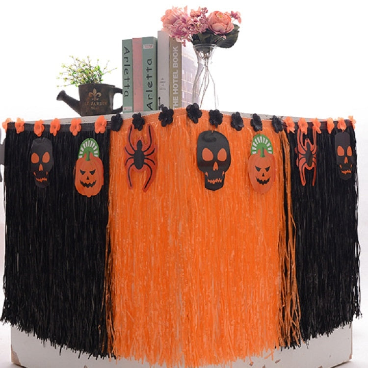 Hawaiian Table Dress Seaside Party Festive Bazaar Table Decorations, Size: 276x30cm(Orange)