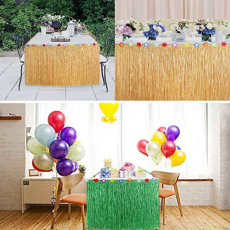 Hawaiian Table Dress Seaside Party Festive Bazaar Table Decorations, Size: 276x30cm(Purple)