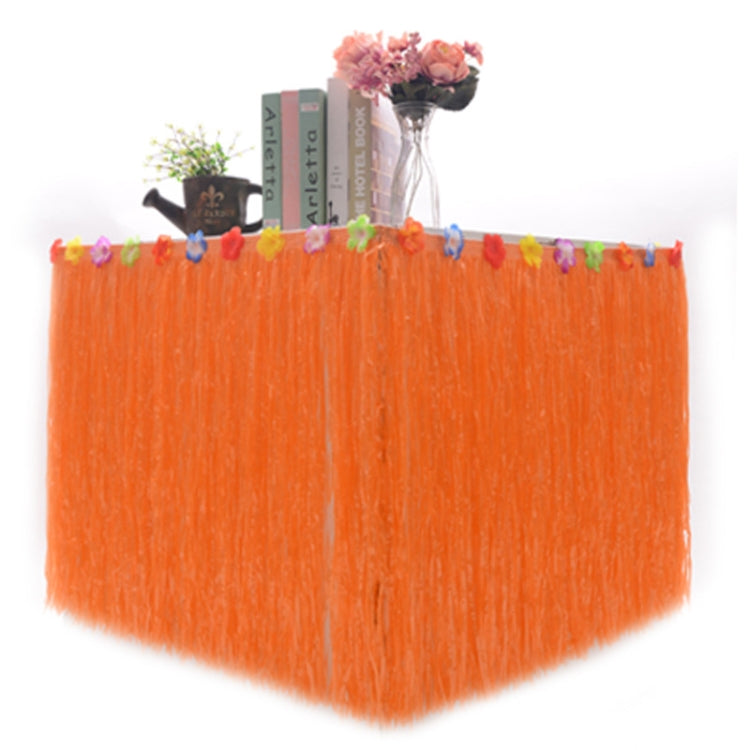 Hawaiian Table Dress Seaside Party Festive Bazaar Table Decorations, Size: 276x75cm(Orange)