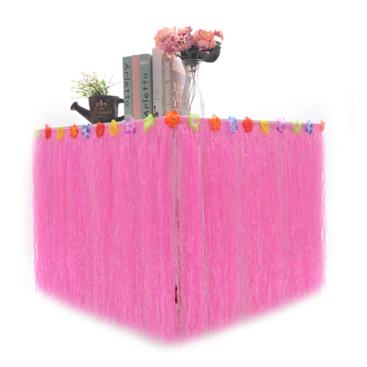 Hawaiian Table Dress Seaside Party Festive Bazaar Table Decorations, Size: 276x75cm(Pink)