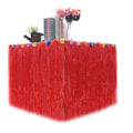 Hawaiian Table Dress Seaside Party Festive Bazaar Table Decorations, Size: 276x75cm(Red)
