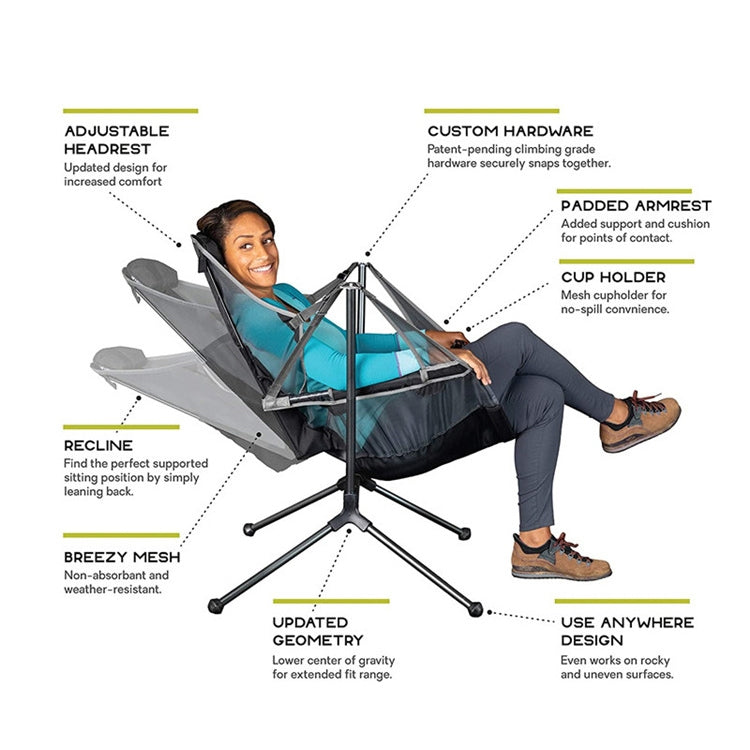 LT32004 Outdoor Portable Folding Rocking Chair(Green)