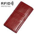 BP806 RFID Anti-Theft Brush Lady Wallet Multi-Card Clutch Bag(Red)