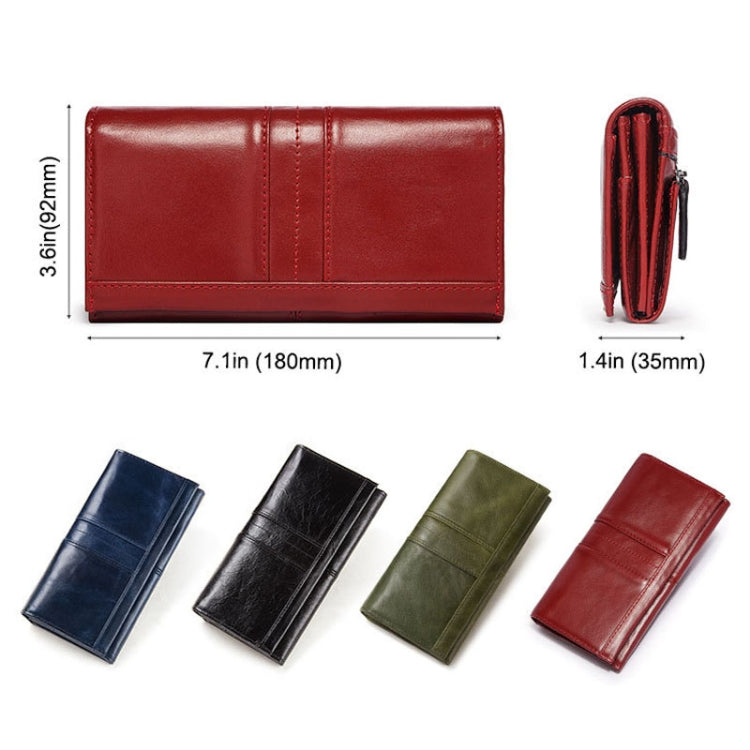 BP806 RFID Anti-Theft Brush Lady Wallet Multi-Card Clutch Bag(Red)