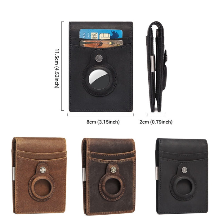 HUMERPAUL BP993 RFID Anti-Theft Brush Pocket Card Bag Suitable For AirTag(Brown)