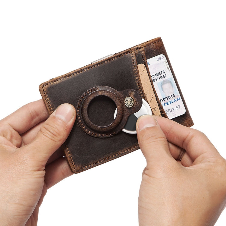 HUMERPAUL BP993 RFID Anti-Theft Brush Pocket Card Bag Suitable For AirTag(Brown)