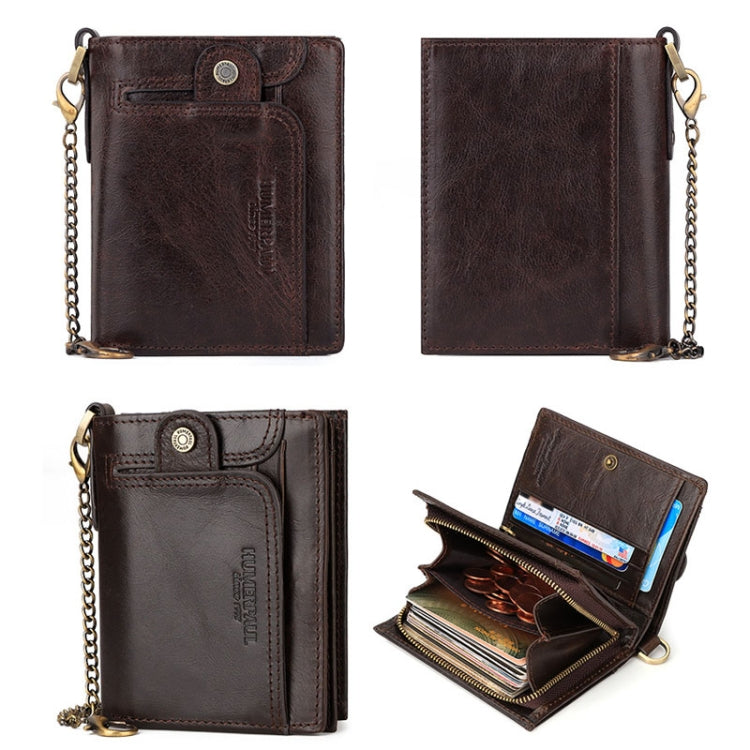 HUMERPAUL BP950 RFID Anti-Magnetic Men Wallet Large Capacity Multi-Card Solt Pocket(Brown)