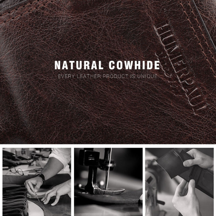 HUMERPAUL BP950 RFID Anti-Magnetic Men Wallet Large Capacity Multi-Card Solt Pocket(Brown)
