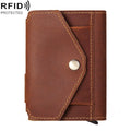HUMERPAUL BP906 Credit Card Cover RFID Anti-Theft Brush Card Bag(Brown)