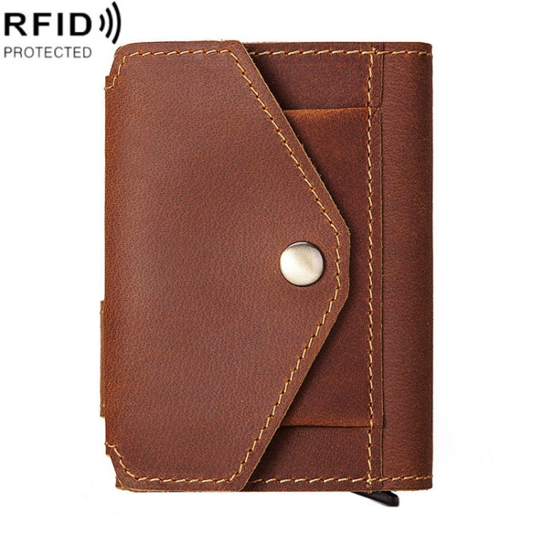 HUMERPAUL BP906 Credit Card Cover RFID Anti-Theft Brush Card Bag(Brown)