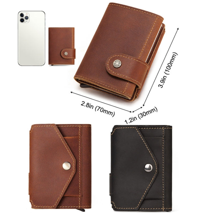 HUMERPAUL BP906 Credit Card Cover RFID Anti-Theft Brush Card Bag(Brown)