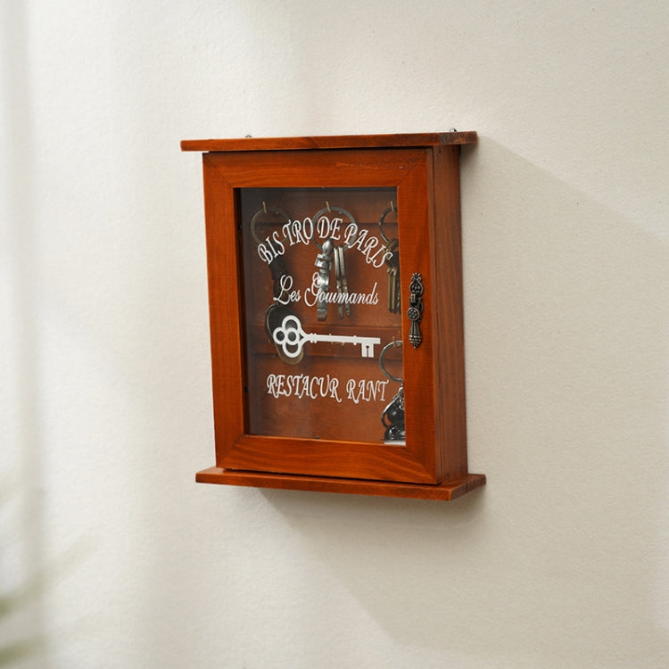 Entry Wooden Wall Hanging Key Storage Box, Spec: Old Colors