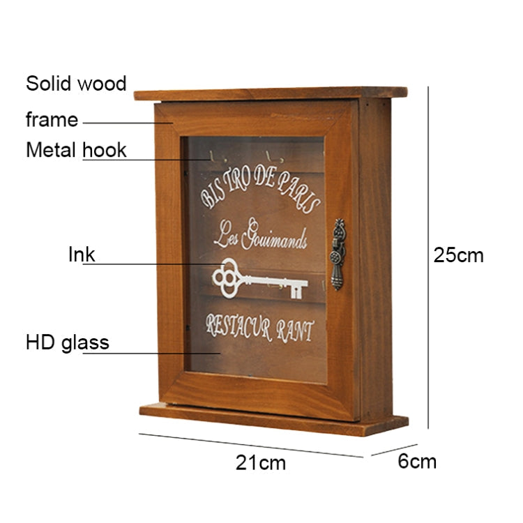 Entry Wooden Wall Hanging Key Storage Box, Spec: Old with 3 Seamless Nails