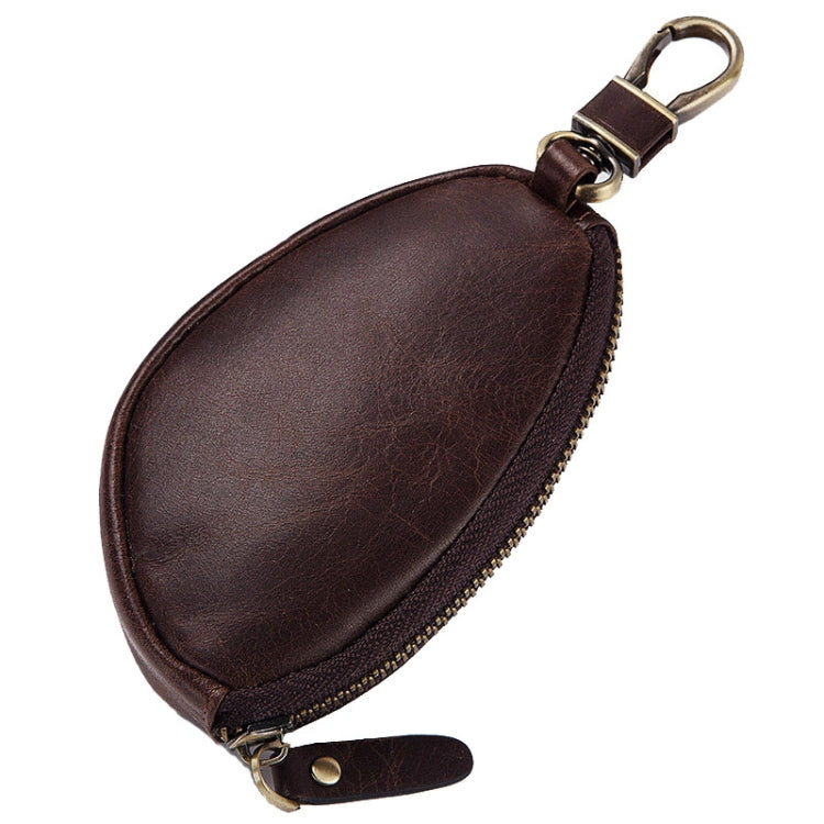 BP807 Car Key Case Casual Leather Key Chain Coin Pocket(Brown)