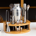 BY-F12 Semicircle Wooden Base Bar Shaker Set, Spec: 700ml
