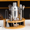 BY-F12 Semicircle Wooden Base Bar Shaker Set, Spec: 750ml
