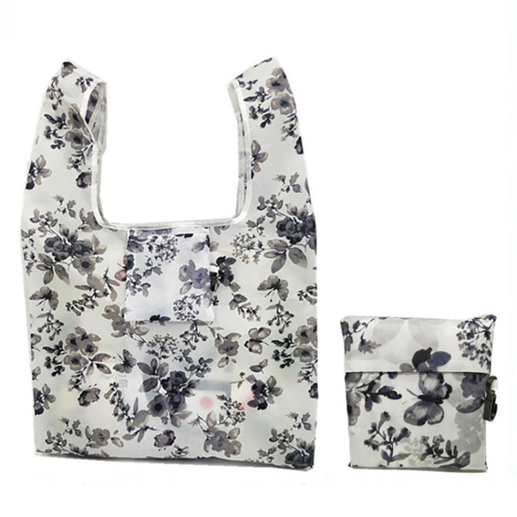 M0048 Portable Foldable Printed Shopping Bag(Ink Flower)