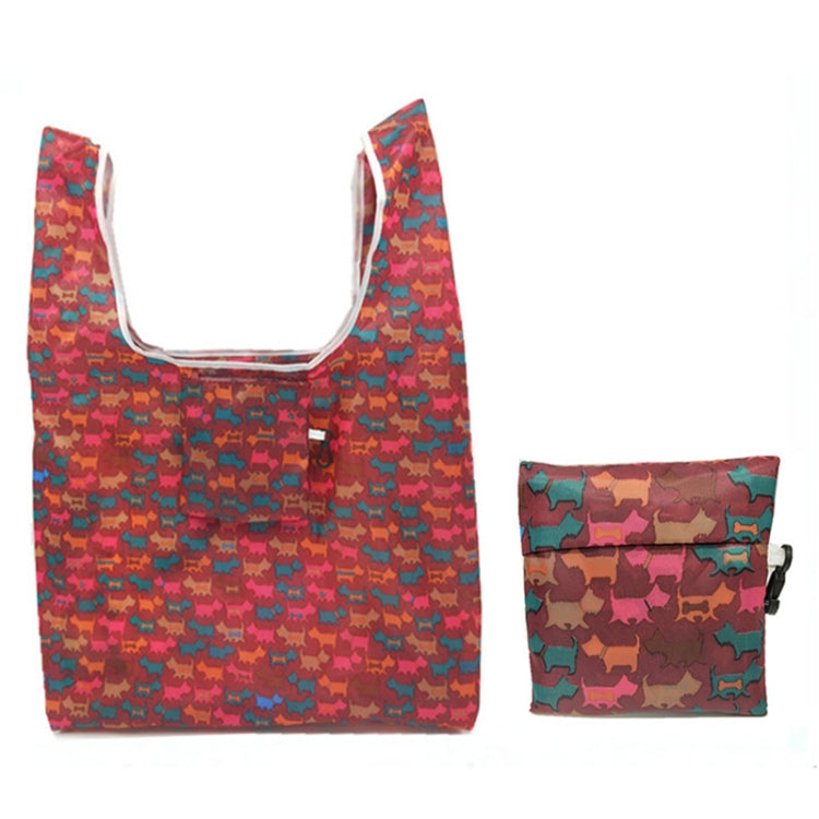 M0048 Portable Foldable Printed Shopping Bag(Colorful Dog)