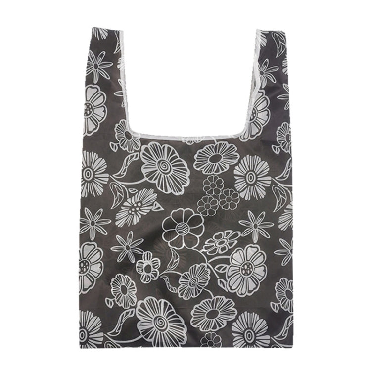 M0048 Portable Foldable Printed Shopping Bag(Black Lotus)
