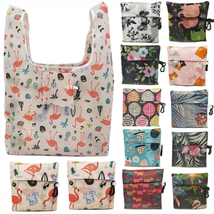 M0048 Portable Foldable Printed Shopping Bag(Pansies)