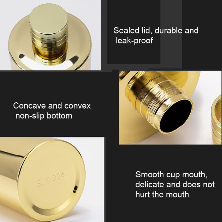 1000ml Outdoor Wine Pot 304 Stainless Steel Cylindrical Hip Flask, Color: Electroplating Gold