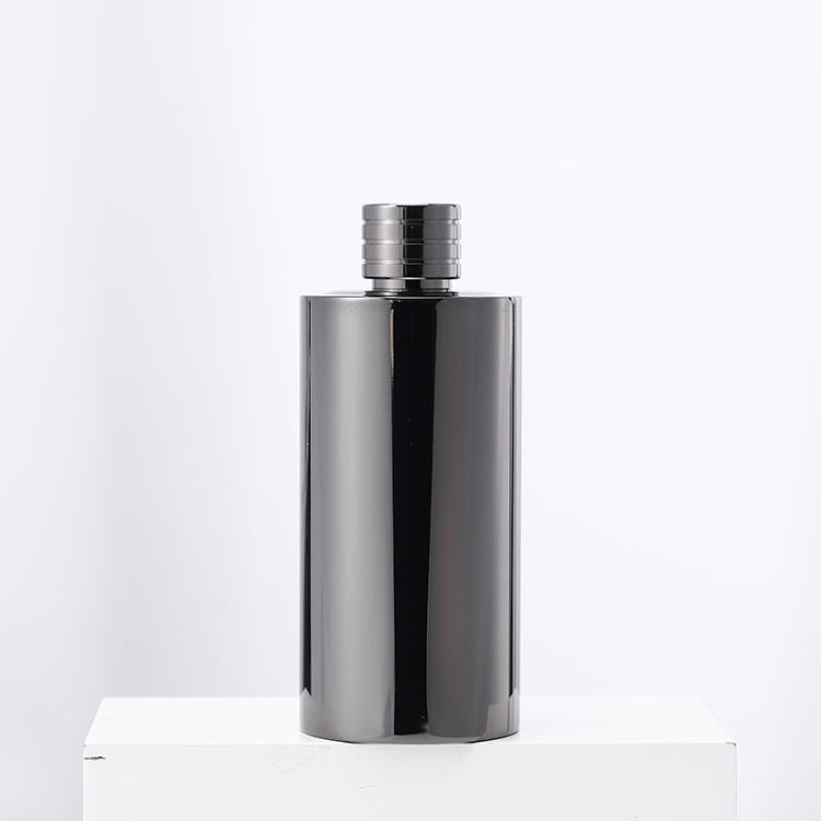 1000ml Outdoor Wine Pot 304 Stainless Steel Cylindrical Hip Flask, Color: Electroplating Black
