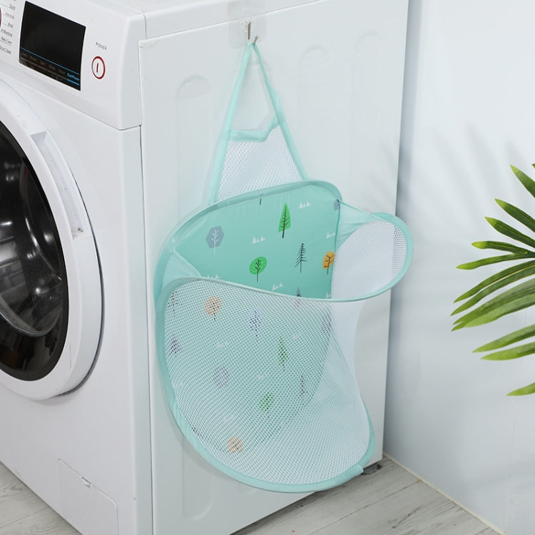 Household Folding Wall Mounted Dirty Basket, Color: Green Tree