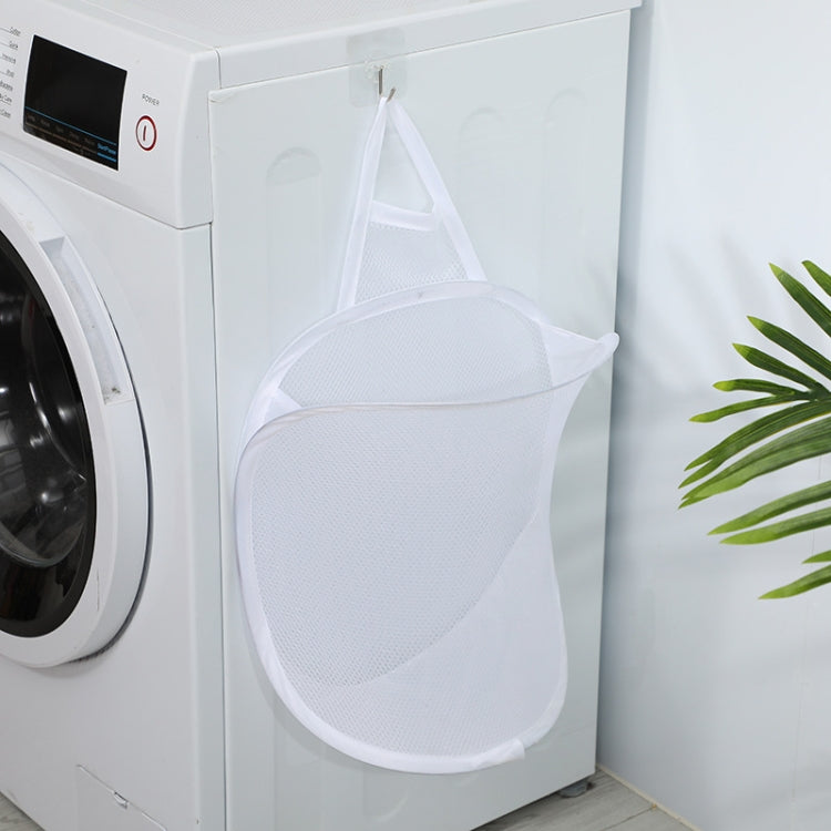 Household Folding Wall Mounted Dirty Basket, Color: White Net