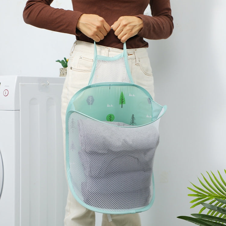Household Folding Wall Mounted Dirty Basket, Color: White Net