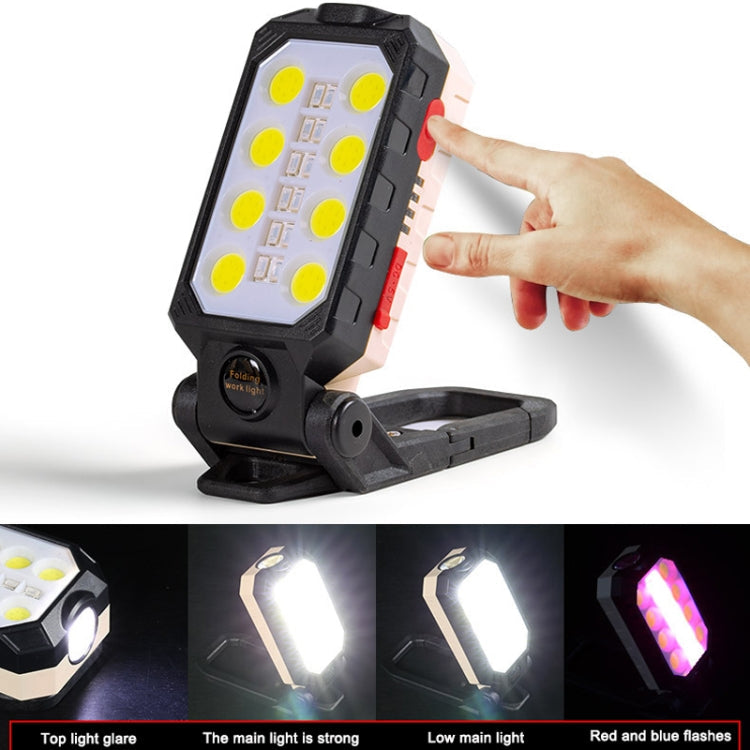 E-SMARTER COB Work Light USB Emergency Flashlight Maintenance Lamp, Style: W598A 8 Hole